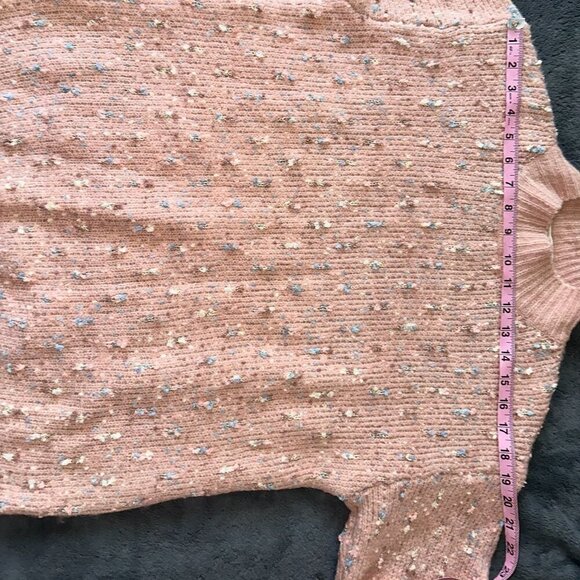 Peach Pink Confetti Popcorn Sweater High Neck Long Sleeve Love & Vine Size Small - Picture 5 of 10